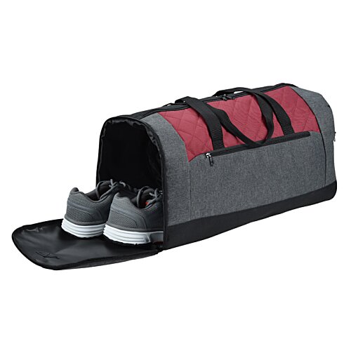 Additional Image 2 - a grey and red bag with shoes inside