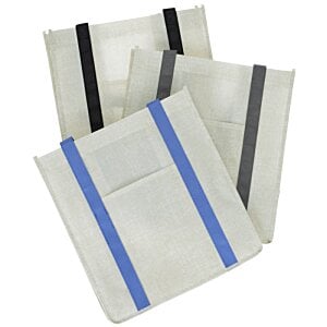 Additional Image 3 - a white and blue bag with black stripes