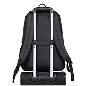Additional Image 3 - a black backpack with silver straps