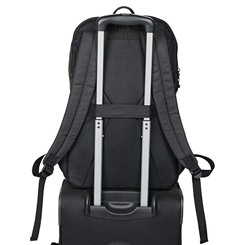 Additional Image 3 - a black backpack with silver straps