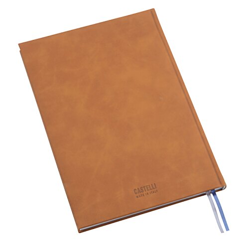 Additional Image 2 - a brown notebook with a blue band