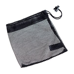 Additional Image 1 - a black mesh bag with a black cord