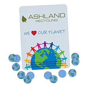 Additional Image 1 - a white card with a logo and blue circles