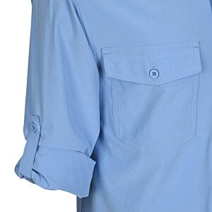 Additional Image 2 - a close up of a blue shirt