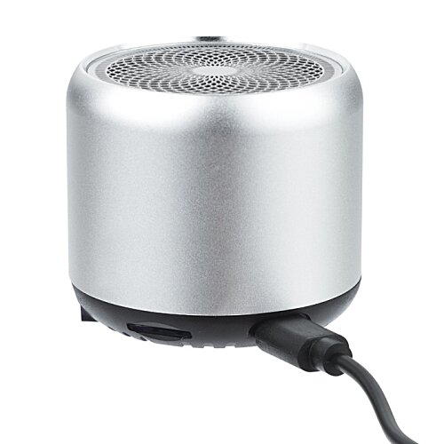 Additional Image 5 - a silver round object with a black cord