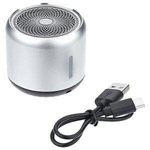 Additional Image 1 - a silver round object with a black cord