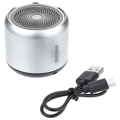 Additional Image 1 - a silver round object with a black cord