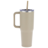 a white cup with a straw