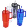 a group of plastic cups with straws