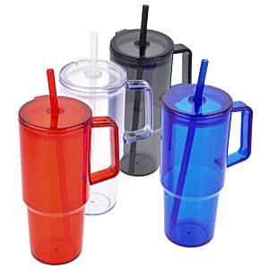 Additional Image 3 - a group of plastic cups with straws