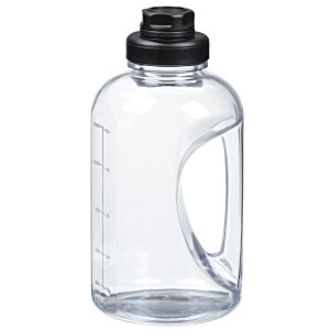 Additional Image 1 - a clear plastic water bottle with a black cap