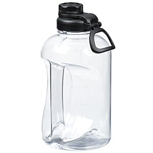Additional Image 3 - a clear plastic water bottle with a black lid
