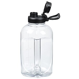 Additional Image 4 - a clear plastic water bottle with a black lid