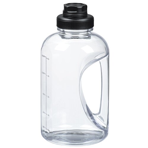 Additional Image 1 - a clear plastic water bottle with a black cap