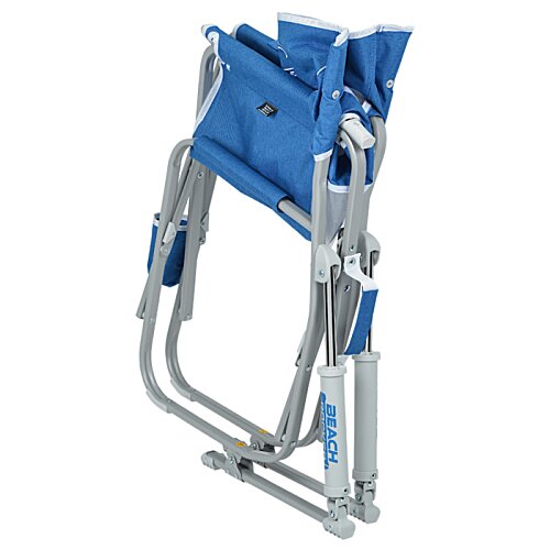 Additional Image 3 - a blue and silver folding chair