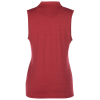 a red sleeveless shirt