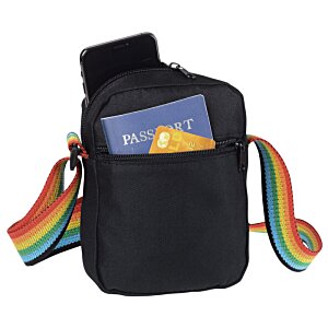 Additional Image 2 - a black bag with a rainbow strap