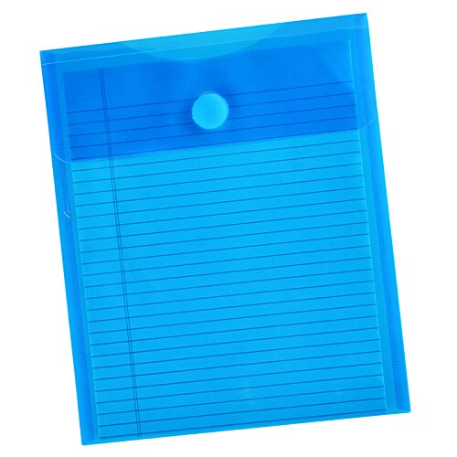 Additional Image 1 - a blue plastic folder with a button