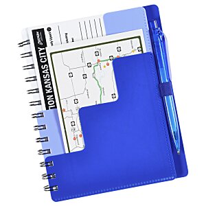 Additional Image 1 - a blue spiral notebook with a spiral bound