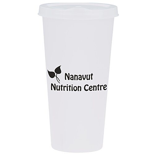 Additional Image 1 - a white plastic cup with black text