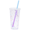 View Image 3 of 5 of Rave Rainbow Confetti Mood Tumbler with Lid and Straw - 26 oz.