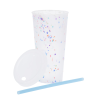 View Image 4 of 5 of Rave Rainbow Confetti Mood Tumbler with Lid and Straw - 26 oz.