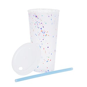 Additional Image 3 - a plastic cup with a spoon and straw