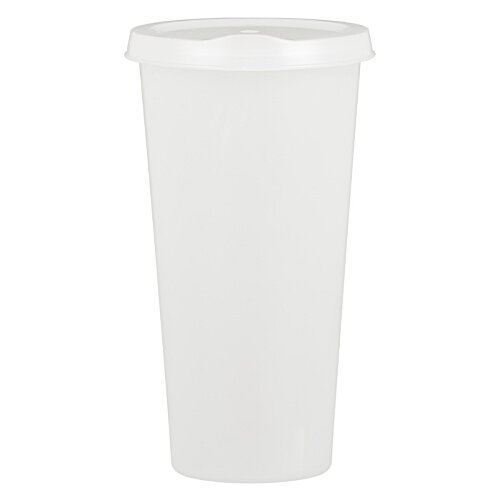 Additional Image 1 - a white plastic cup with a lid