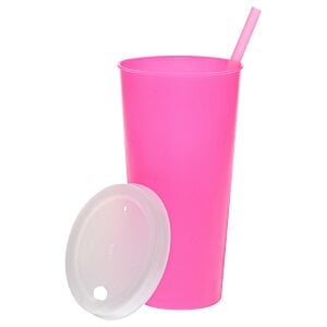 Additional Image 3 - a green plastic cup with a straw