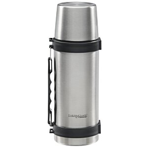 Additional Image 1 - a silver thermos with black rubber bands