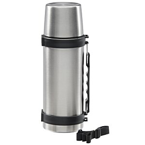Additional Image 5 - a silver thermos with black straps