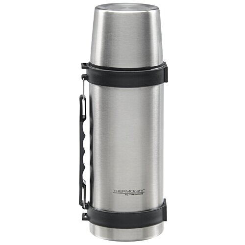 Additional Image 1 - a silver thermos with black rubber bands