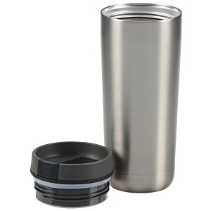 Additional Image 2 - a silver cup with a black lid