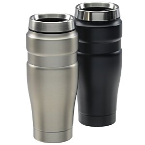 Additional Image 3 - a black and silver tumbler