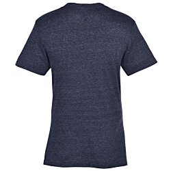 a back of a blue shirt