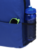 a blue backpack with a blue bottle and a blue water bottle