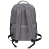 a grey backpack with black straps