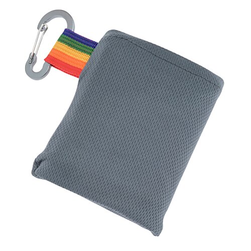 Additional Image 2 - a grey pouch with a rainbow colored strap