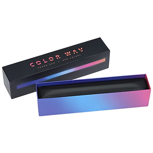 Additional Image 5 - a black rectangular box with a blue and pink gradient
