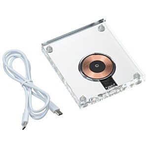 Additional Image 1 - a white square with a copper circle on it next to a white cord