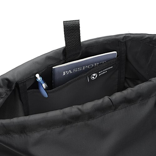 Additional Image 1 - a black bag with a strap and a few cards inside