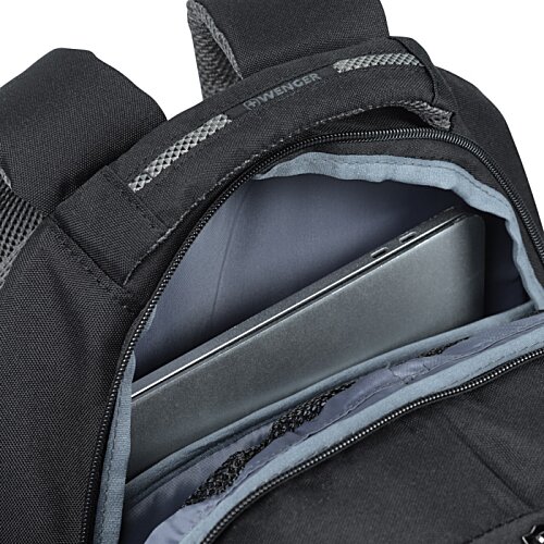 Additional Image 4 - a black backpack with a grey object inside