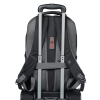 a black backpack with a handle