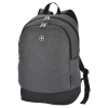 a grey backpack with a black strap