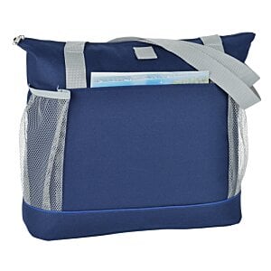 Additional Image 1 - a blue and grey cooler bag