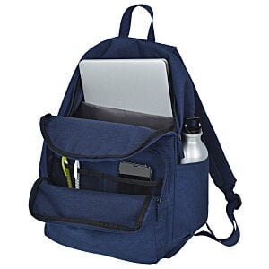Additional Image 1 - a blue backpack with a laptop and other items in it