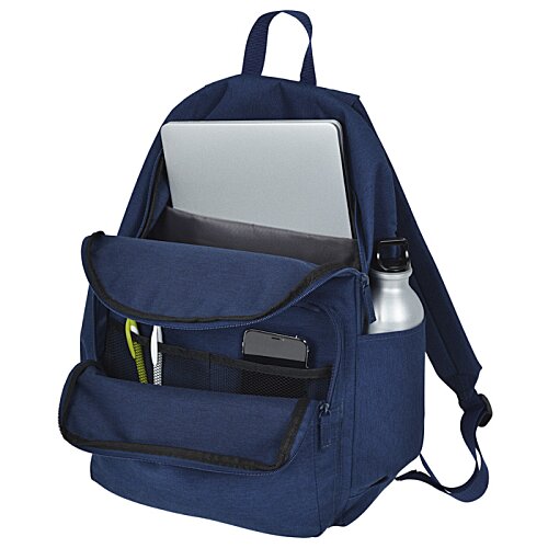 Additional Image 1 - a blue backpack with a laptop and other items in it