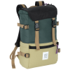 a green and tan backpack