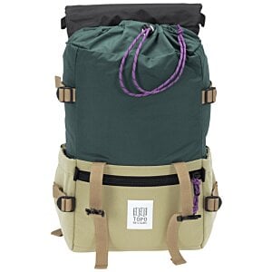 Additional Image 2 - a green backpack with a purple strap