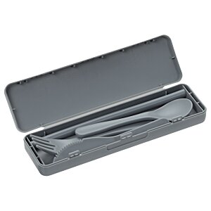 Additional Image 1 - a grey plastic case with a spoon and a spoon
